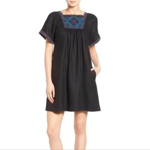 Madewell black linen Wander dress XXS